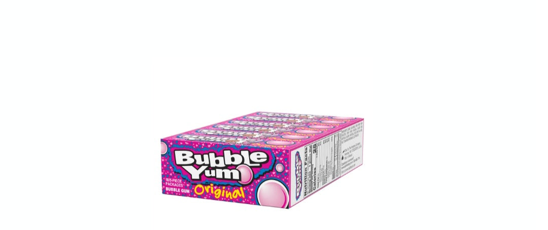 BUBBLE YUM Original Chewy, Bubble Gum Packs, 1.4 oz (18 Count)